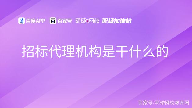 招标代理机构是干什么的